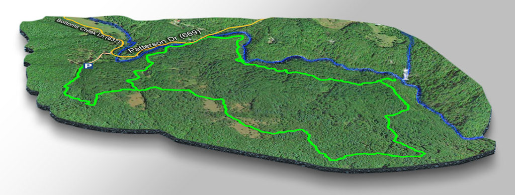 3D Trail Map - Bent Mountain Falls