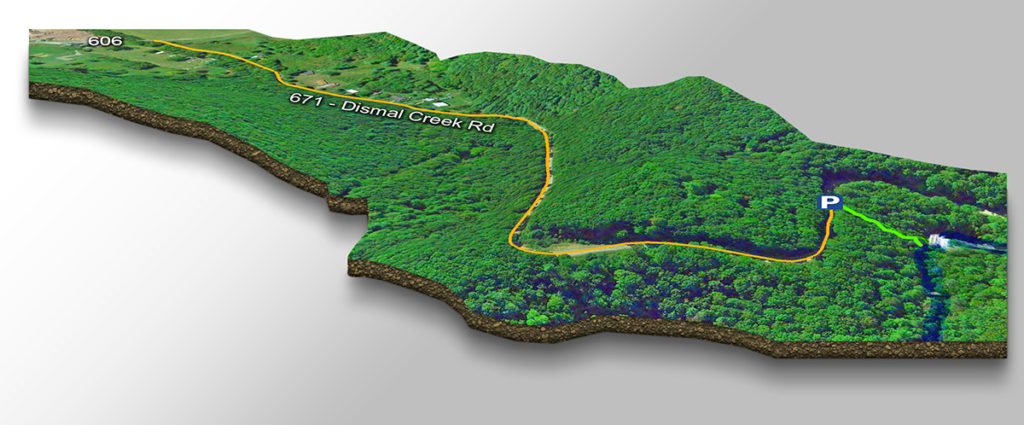 3D Trail Map - Falls of Dismal Creek