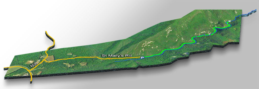 3D Trail Map - St Mary's Falls