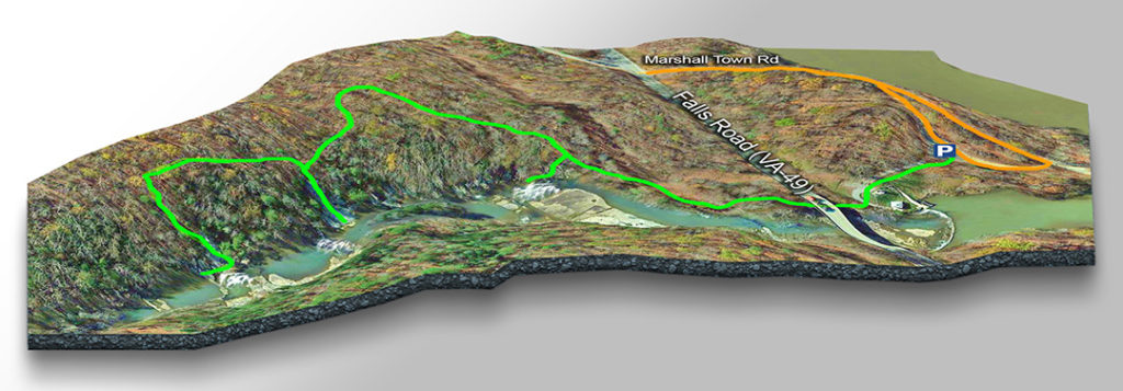 3D Trail Map - Nottoway Falls