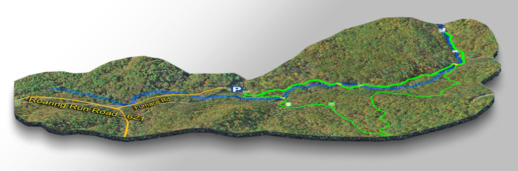 3D Trail Map - Roaring Run Falls