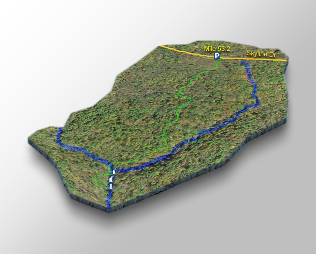 3D Trail Map - Falls of Naked Creek
