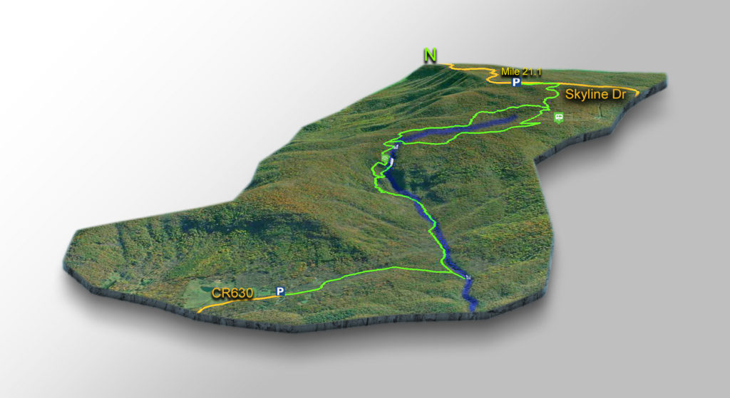 3D Trail Map - Overall Run Falls