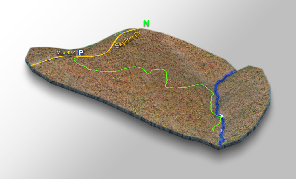 3D Trail Map - Rose River Falls