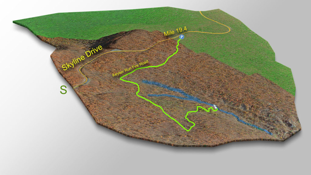 3D  Trail Map - Little Devils Stairs Falls