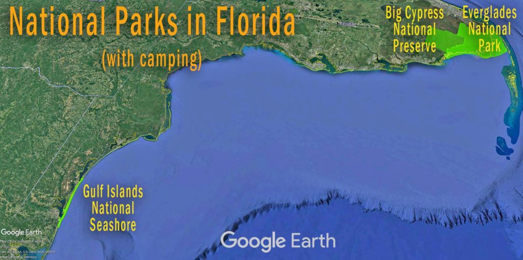 Florida Camping Map - National Parks