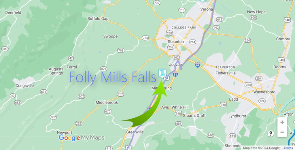 Folly Mills Falls in Virginia Augusta County near Staunton