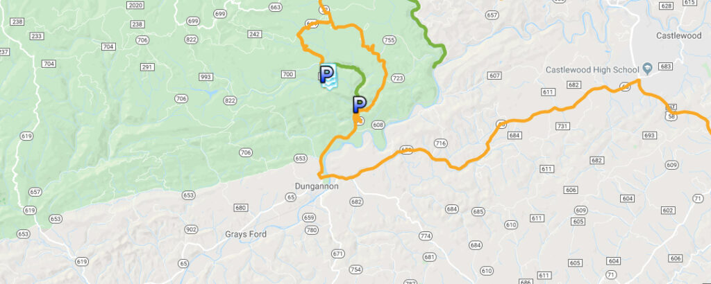 Road Map - Little Stony Creek Falls