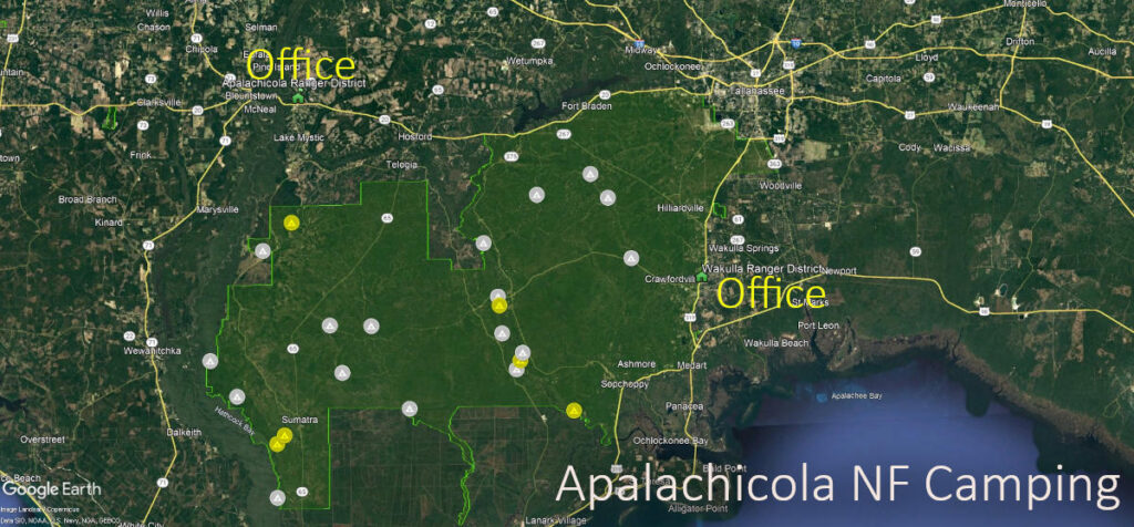 Apalachicola NF Camping Map