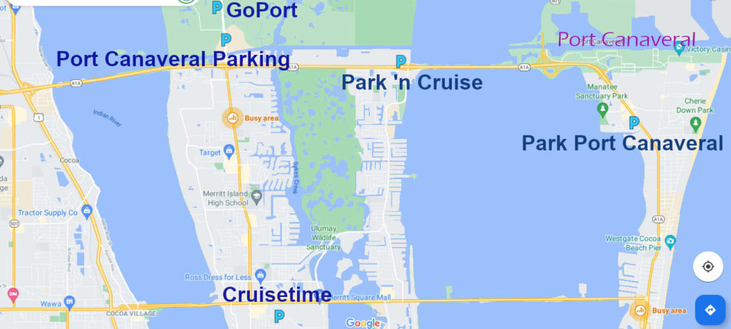 port canaveral cruise parking map