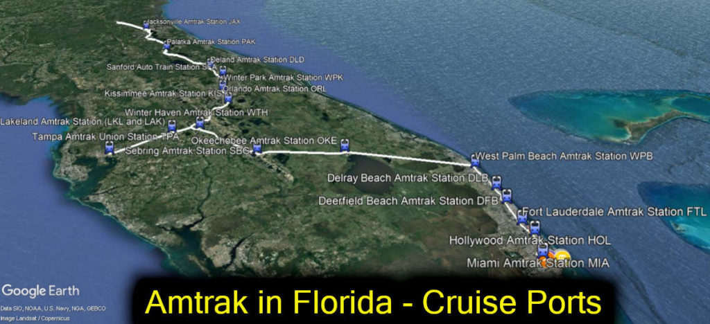 Amtrak in Florida Map