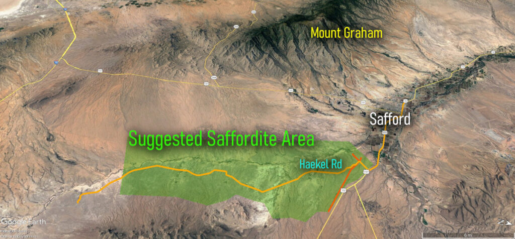 Suggested Saffordite Hunting Area