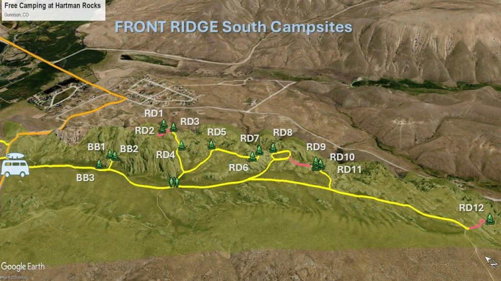 Hartman Rocks Front Ridge South Sites